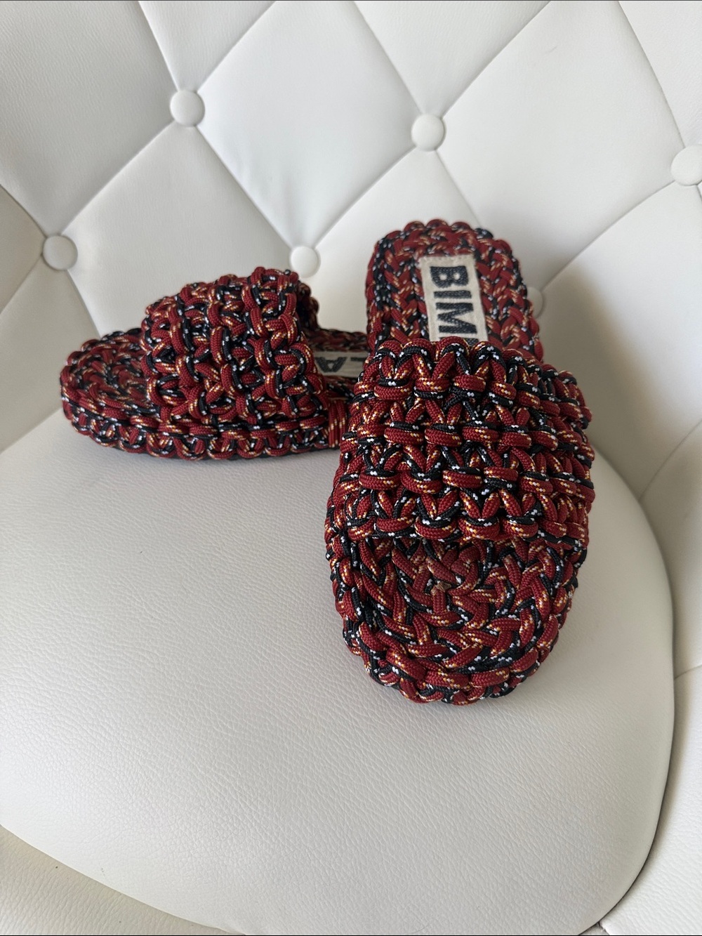 BIMBA Y LOLA Rope Knitted Multicolor Braided Slide Sandals 8US 38EU - Picture 4 of 16